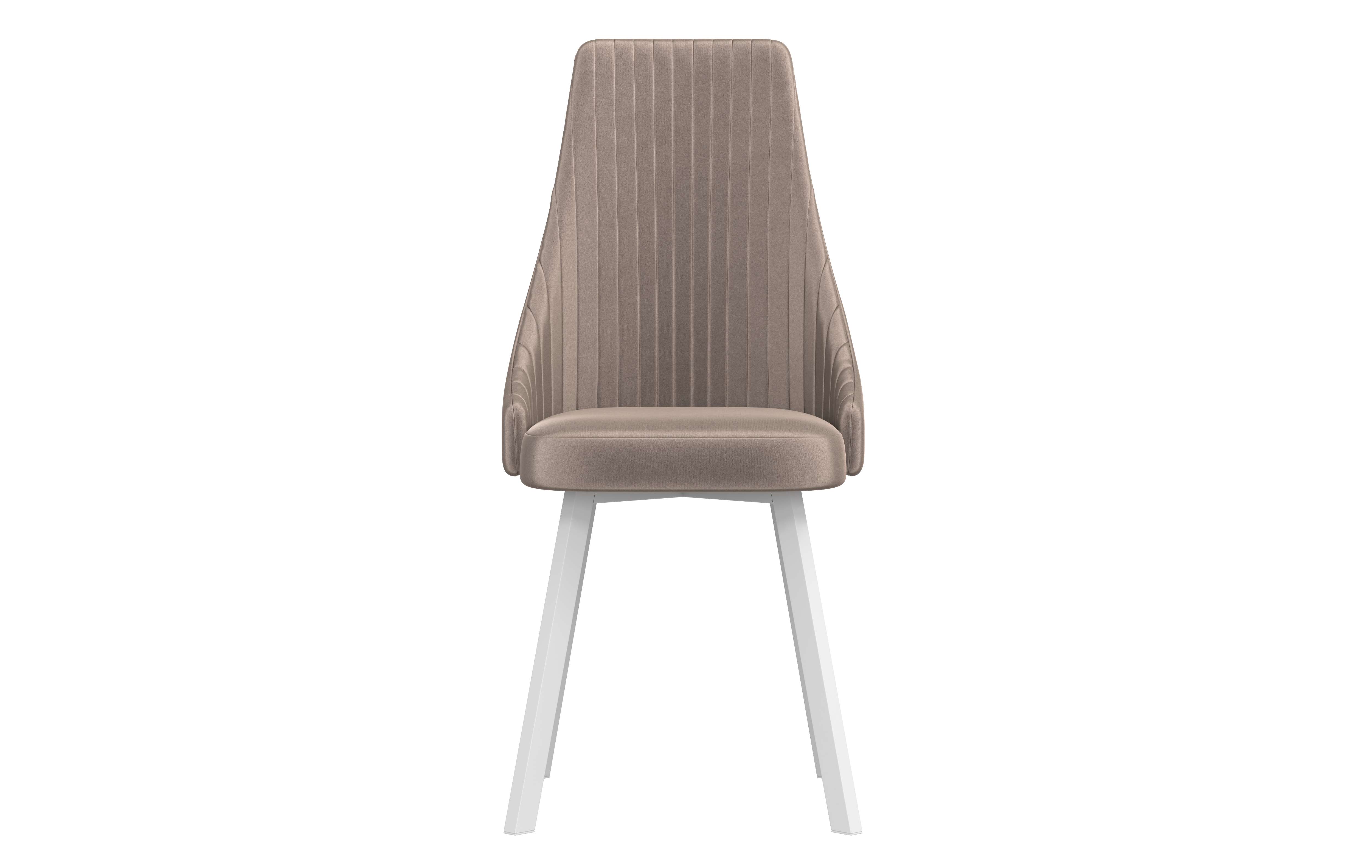 Стул Лион велюр конфетти мокко/Цвет металл белый